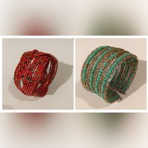 Set of 2 Multi row seed bead bracelet